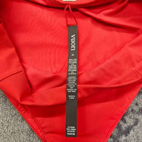 Vuori Dune Bikini Swim Bottom Womens XL red high waisted pocket performance NWT - Picture 6 of 12